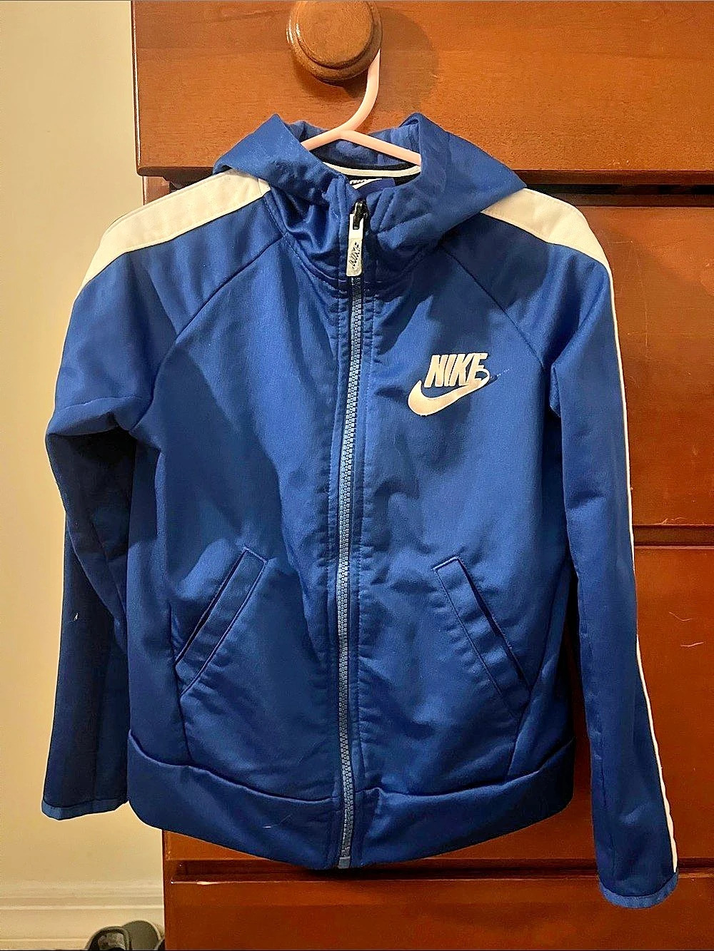 Nike boys size 5 Blue Zip Jacket